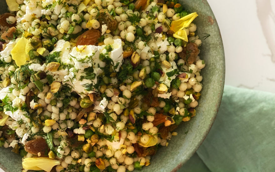 Kris Lloyd's Chevre, Spring Herbs and Cous Cous Salad Recipe