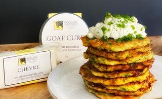 Mandy Hall's Zucchini Fritters with Woodside Goat Curd Sauce Recipe