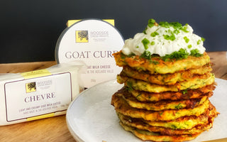 Mandy Hall's Zucchini Fritters with Woodside Goat Curd Sauce Recipe